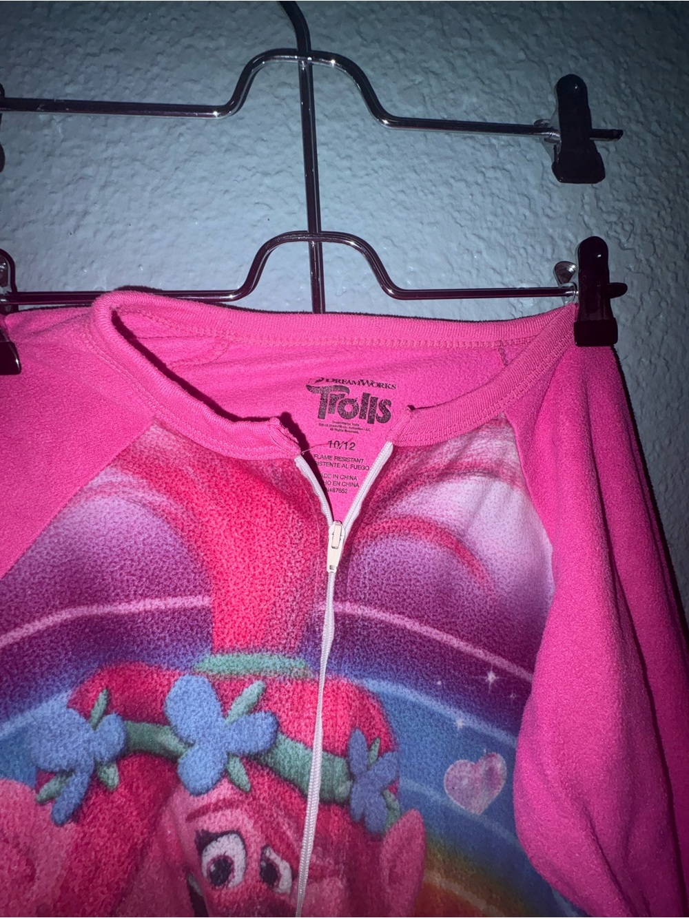 Trolls Bright Pink Zip-Up Puffer Jacket with Character Print